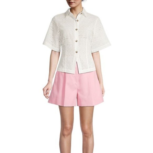 Rebecca Taylor Lea Eyelet Short-Sleeve Blouse - Picture 5 of 7